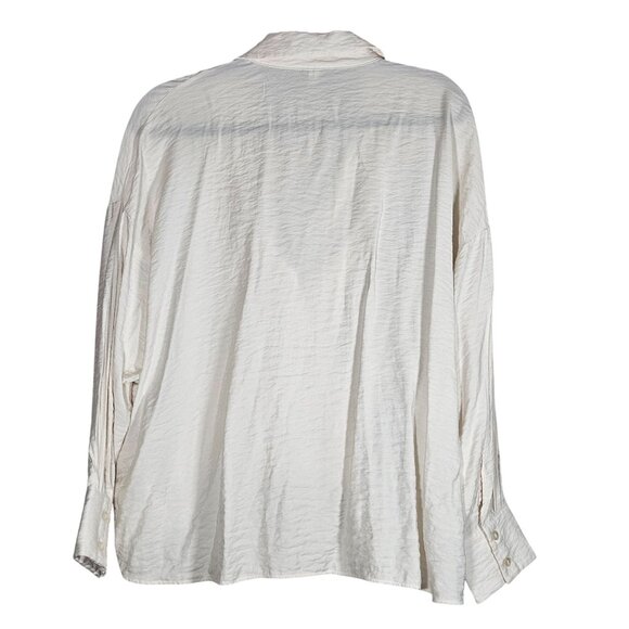 Anthropologie Women’s Draped Ivory Oversized Blouse Sz M Boho Art to Wear - Picture 3 of 11